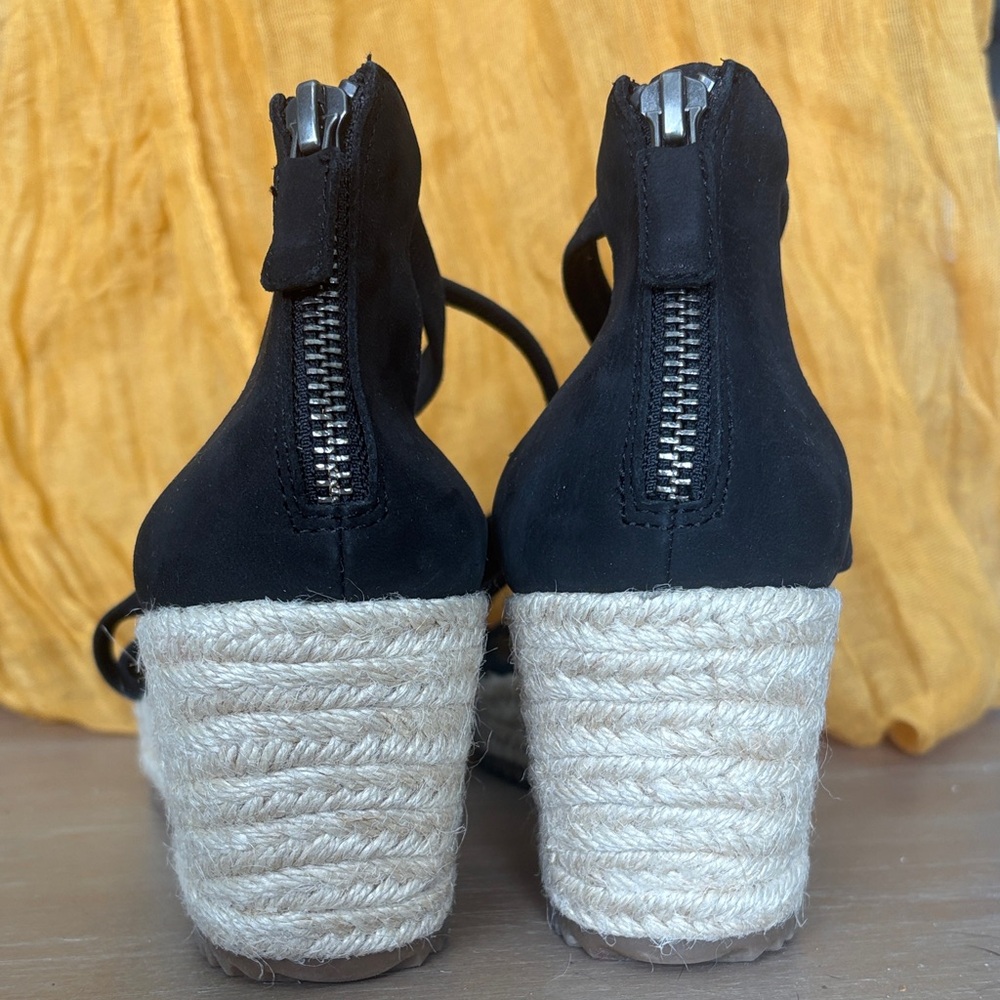 Eileen Fisher WANDA Black Strappy Espadrille Wedge Sandals - 7 1/2 NWOB - Picture 8 of 9